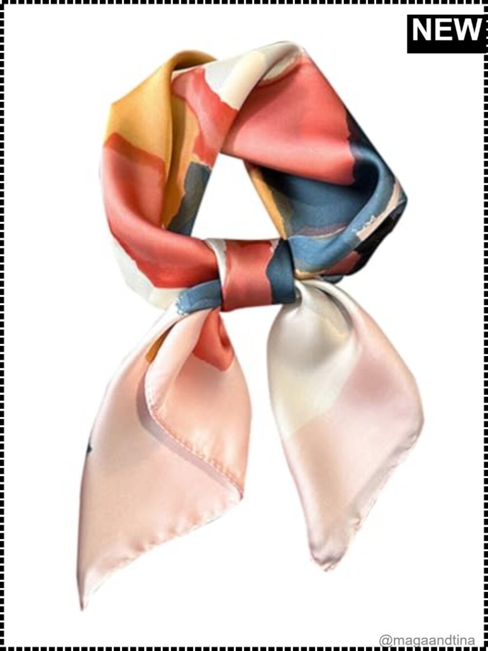 Satin Silk Feeling Square Scarf 27.5" Head Neck Hair Wrap Bandana
